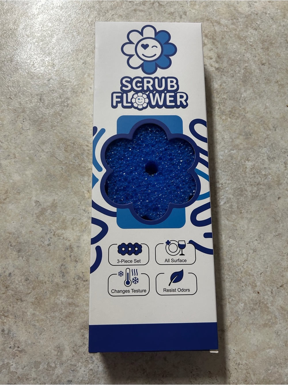 Scrub Flower Blue Floral Cleaning Sponge - Scrub Flower